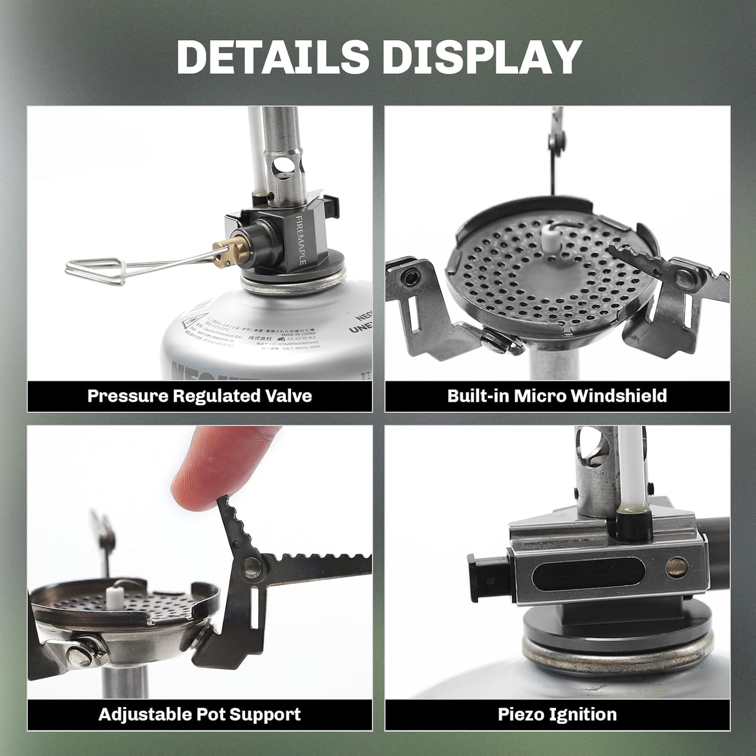 GreenPeak II Gas Stove | Pressure-regulator | 3.4oz | 2600W