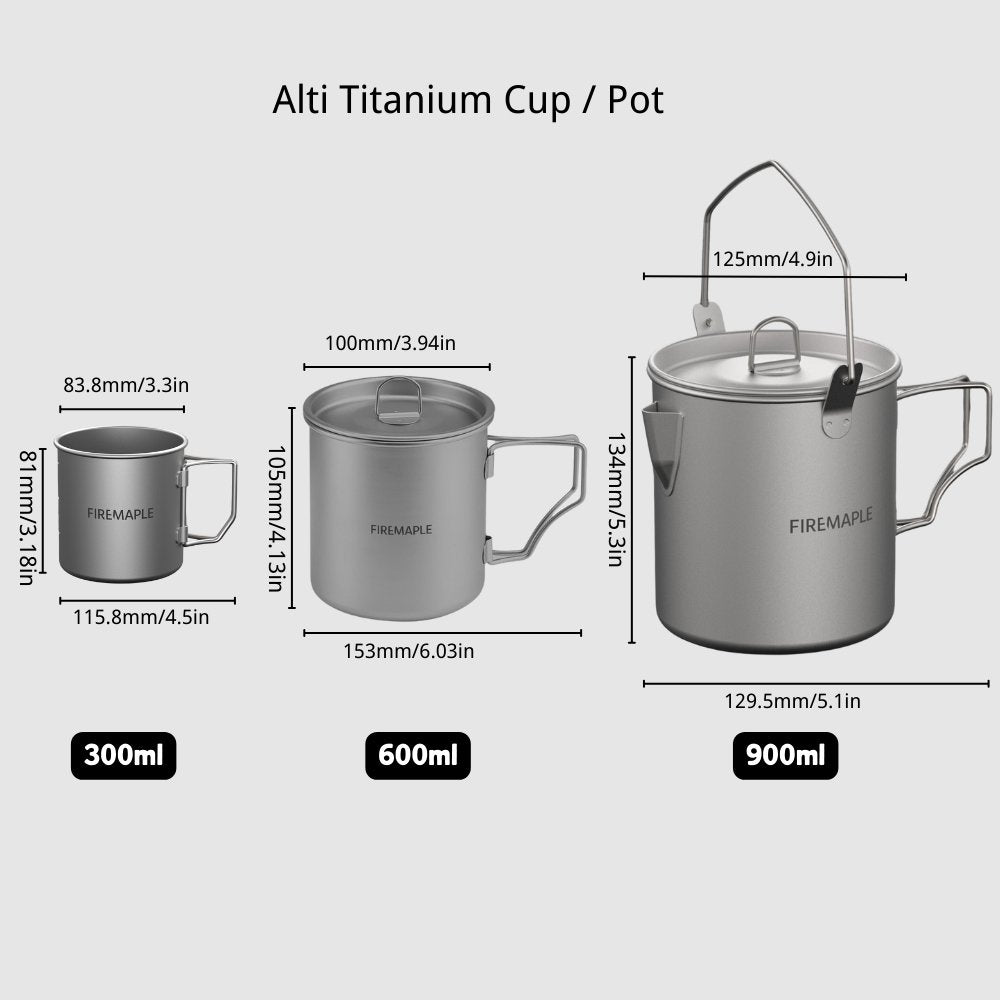 Alti Titanium Coffee Cup / Pot - Fire Maple