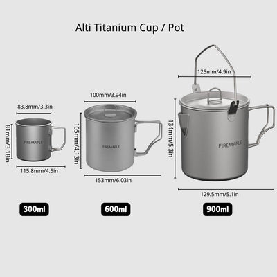 Alti Titanium Coffee Cup / Pot - Fire Maple