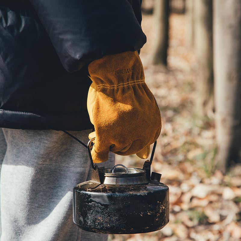 Gingko Cowhide leather Work Gloves - Fire Maple