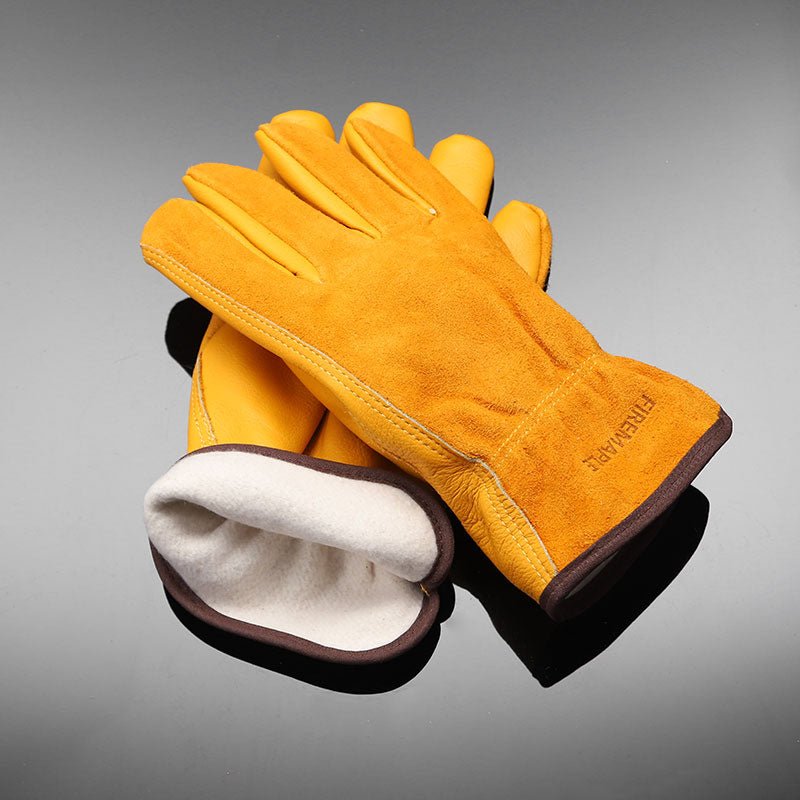 Gingko Cowhide leather Work Gloves - Fire Maple