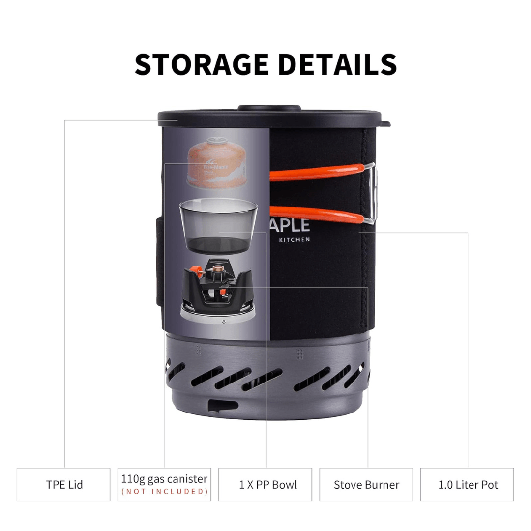 Maple Cooker FireMaple X1 Cooking System | Jetboil Alternative for Camping & Hiking ...