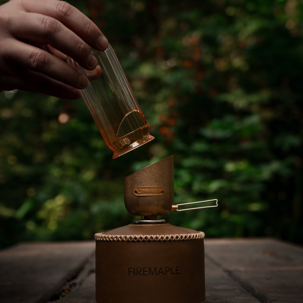 Vintage Copper Orange Gas Lantern - Fire Maple#color_Stripe_Lantern