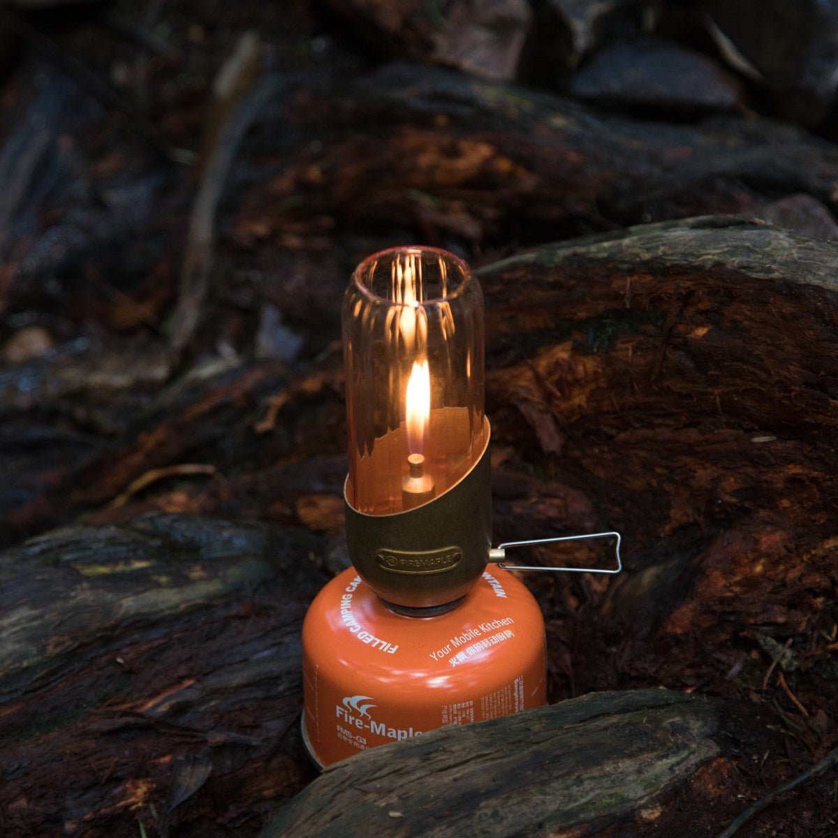 Vintage Copper Orange Gas Lantern - Fire Maple#color_Stripe_Lantern